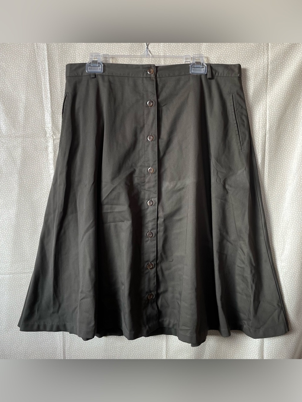 Karen Scott Vintage Button Down Dress Skirt with Pockets Size 18